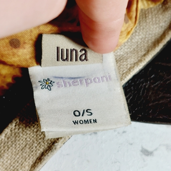 Sherpani Luna Brown Tan Leather Canvas Zip Pockets Crossbody Bag 0820 - Picture 13 of 15